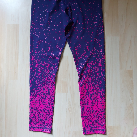 Zyia Active Navy/Pink Splatter Print Leggings - Picture 5 of 9